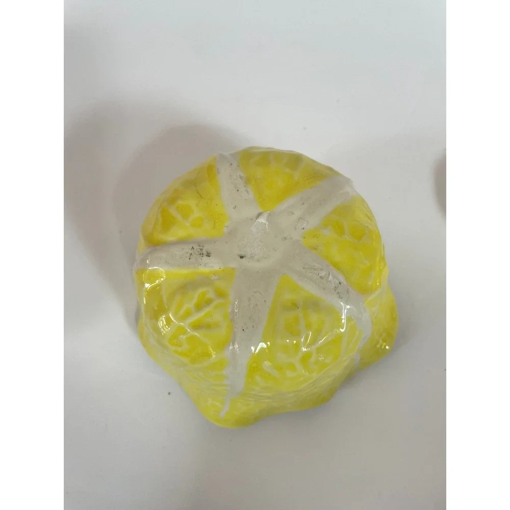 Vintage‎ Yellow Cabbage Leaf Ceramic Lidded Sugar Bowl Majolica Style Jar